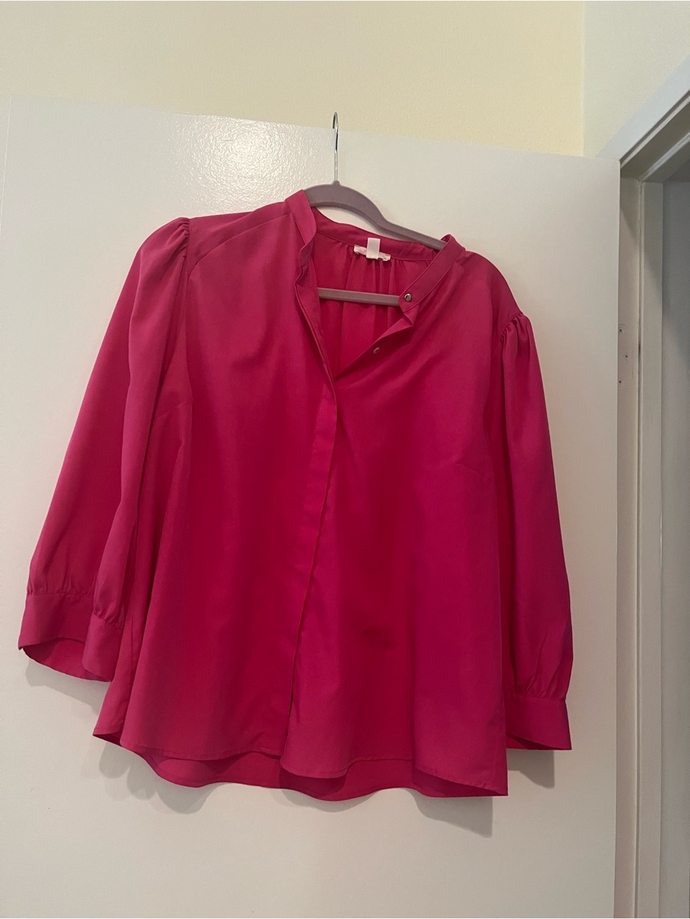 Riley & Rae Hot Pink Button-Down Blouse
